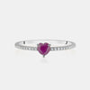 Bague pavée d'un cœur de rubis
