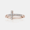 Bague croix diamantée