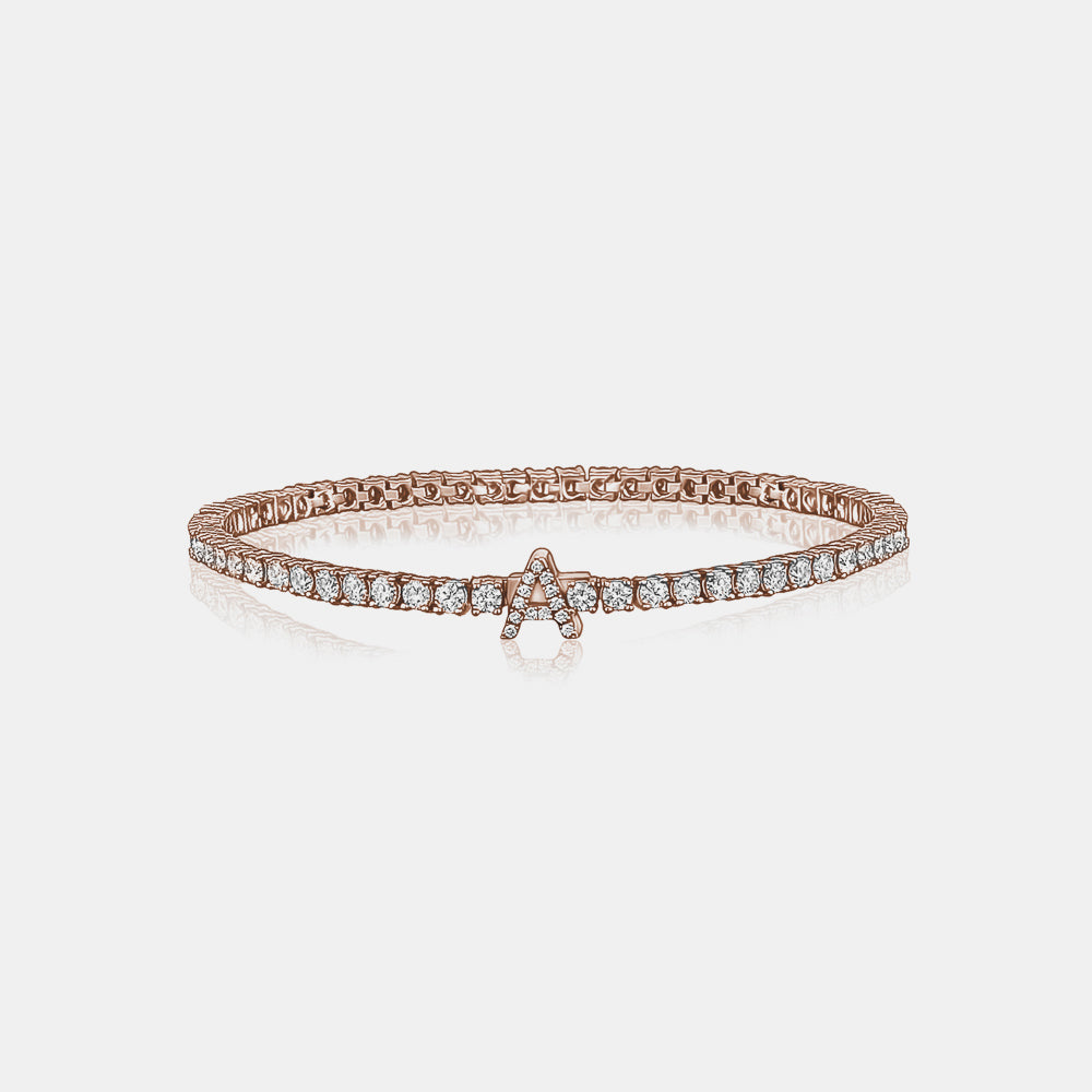 Diamond Initial Tennis Bracelet