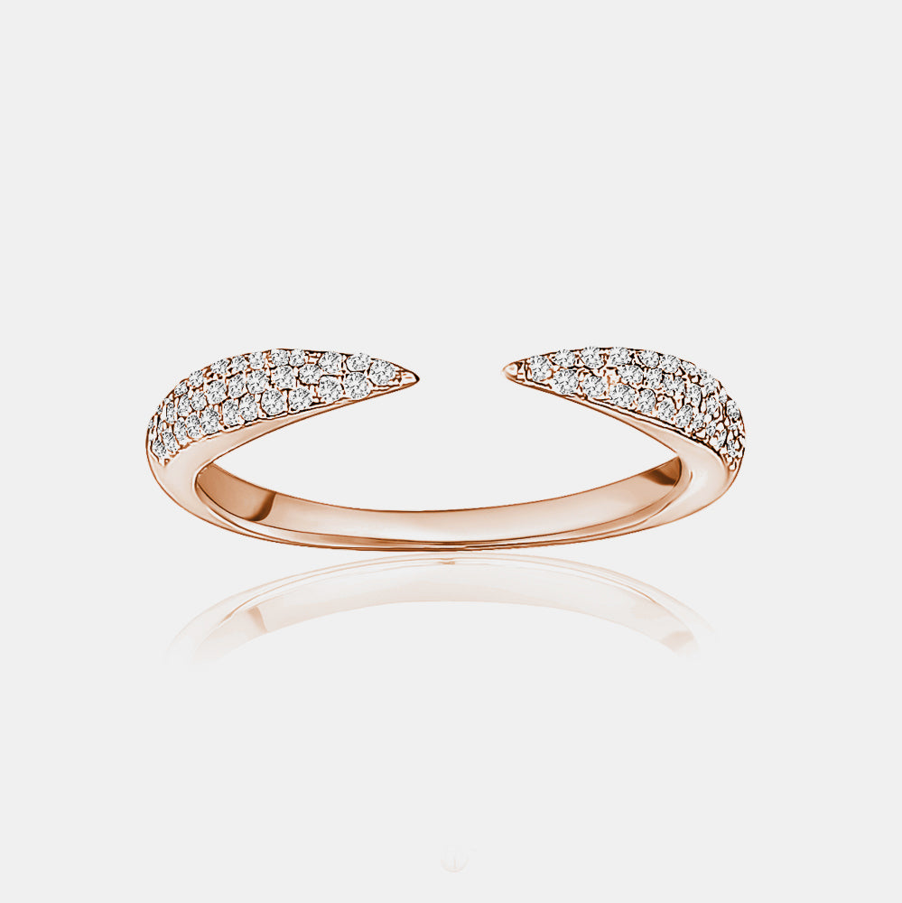 Diamond Claw Ring - 14K Rose Gold