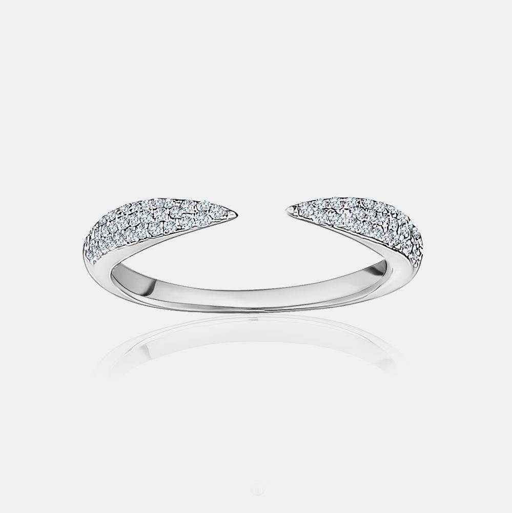 Diamond Claw Ring - 14K White Gold