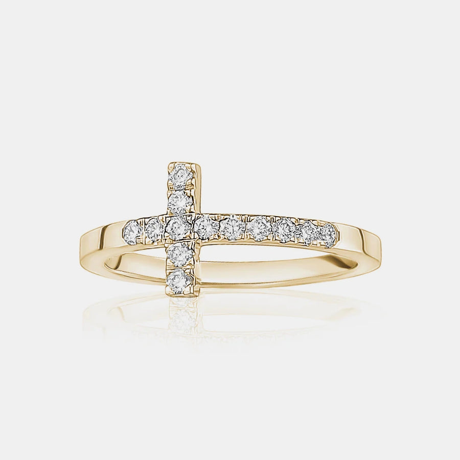 Bague croix diamantée