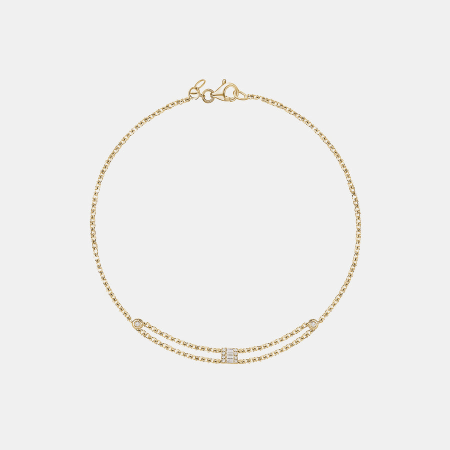  Bracelet à Baguette Unique en Diamant