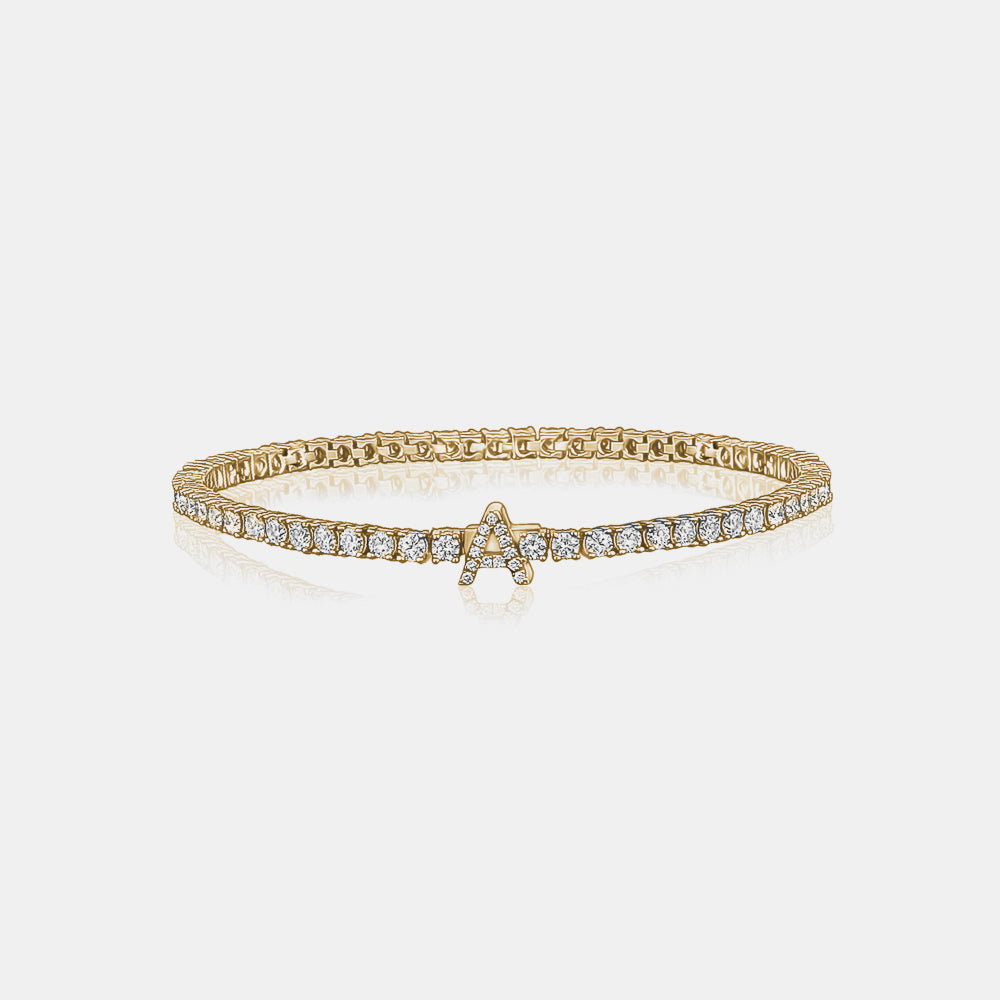 Diamond Initial Tennis Bracelet