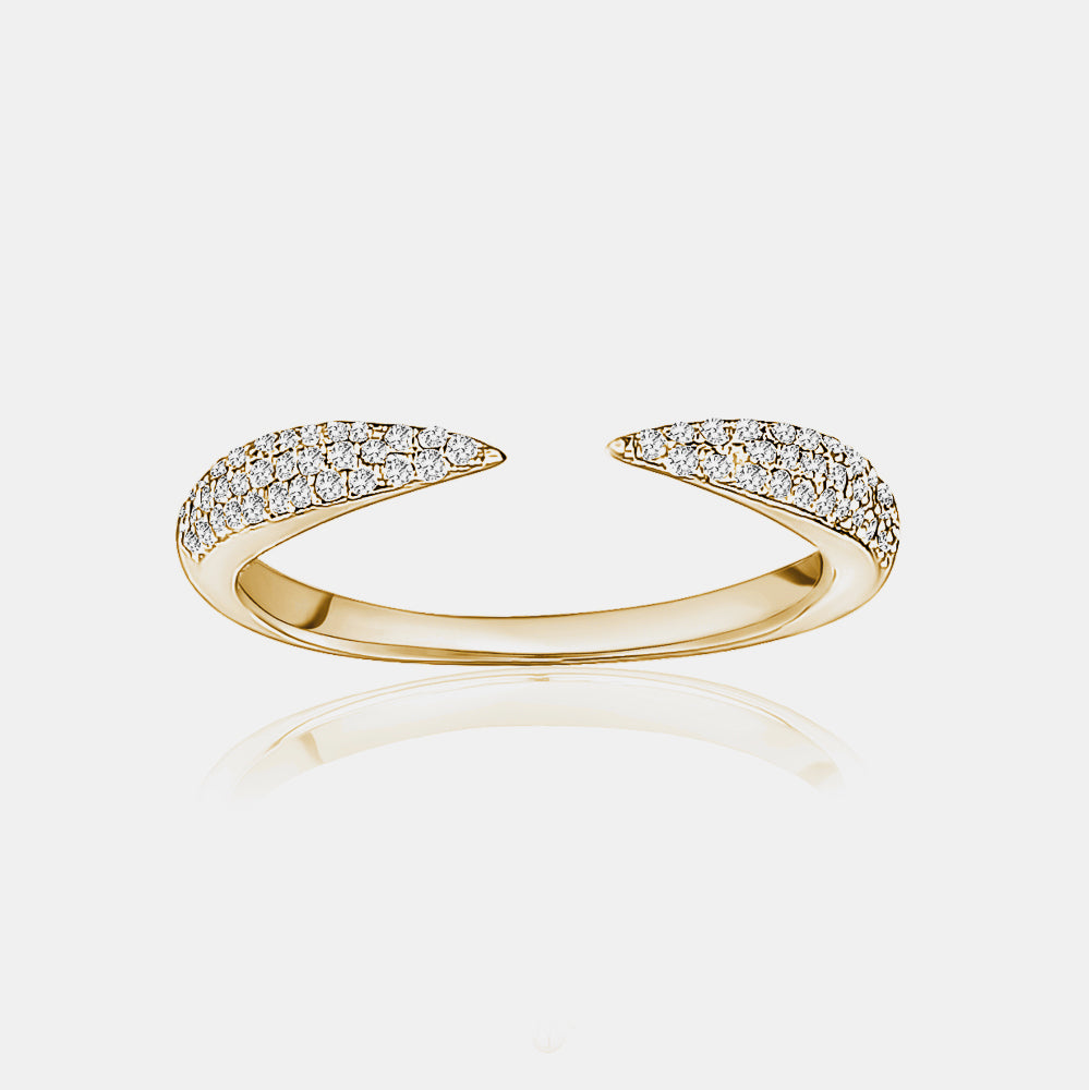 Diamond Claw Ring - 14K Yellow Gold