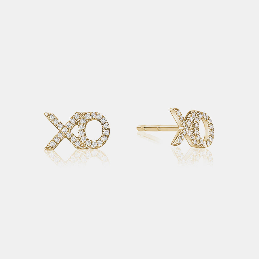 Clous d'oreilles XO en diamant