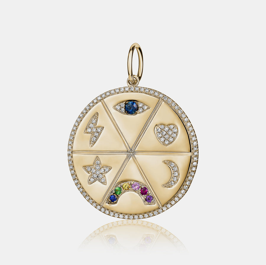 Médaillon multi-symboles en diamant