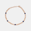 Bracelet avec lunette en saphir bleu