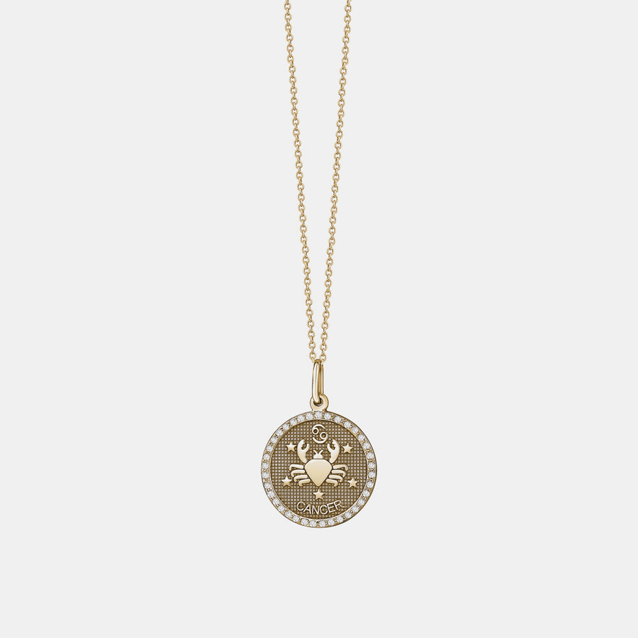 Collier du zodiaque à bordure de diamants