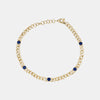 Bracelet avec lunette en saphir bleu