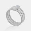 Three Row Omega Diamond Ring