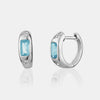 Huggies au diamant aigue-marine
