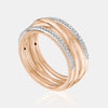 Bague à bordure de diamants torsadés