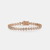 Bracelet de tennis serti de diamants en forme de coeur