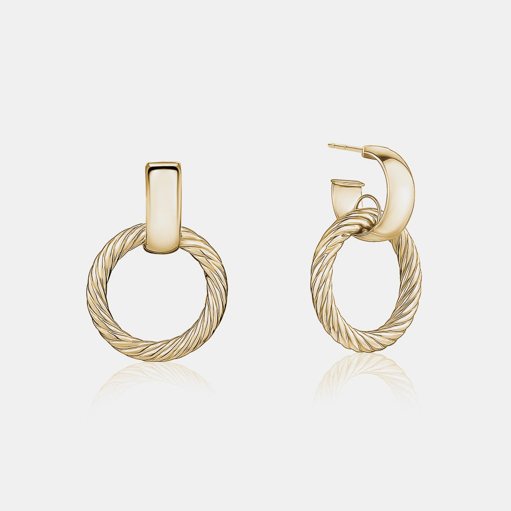 Boucles d'Oreilles Créoles Torsadées Entrelacées