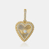 Breloque cœur en perles cannelées avec diamant