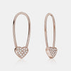 Boucles d'Oreilles en forme de Cœur en Diamant