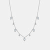 Collier en forme de goutte avec diamant et topaze blanche