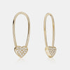  Boucles d'Oreilles en forme de Cœur en Diamant