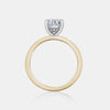 Bague de fiançailles ovale avec halo caché