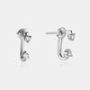 Boucles d'oreilles à double sertissage de diamants