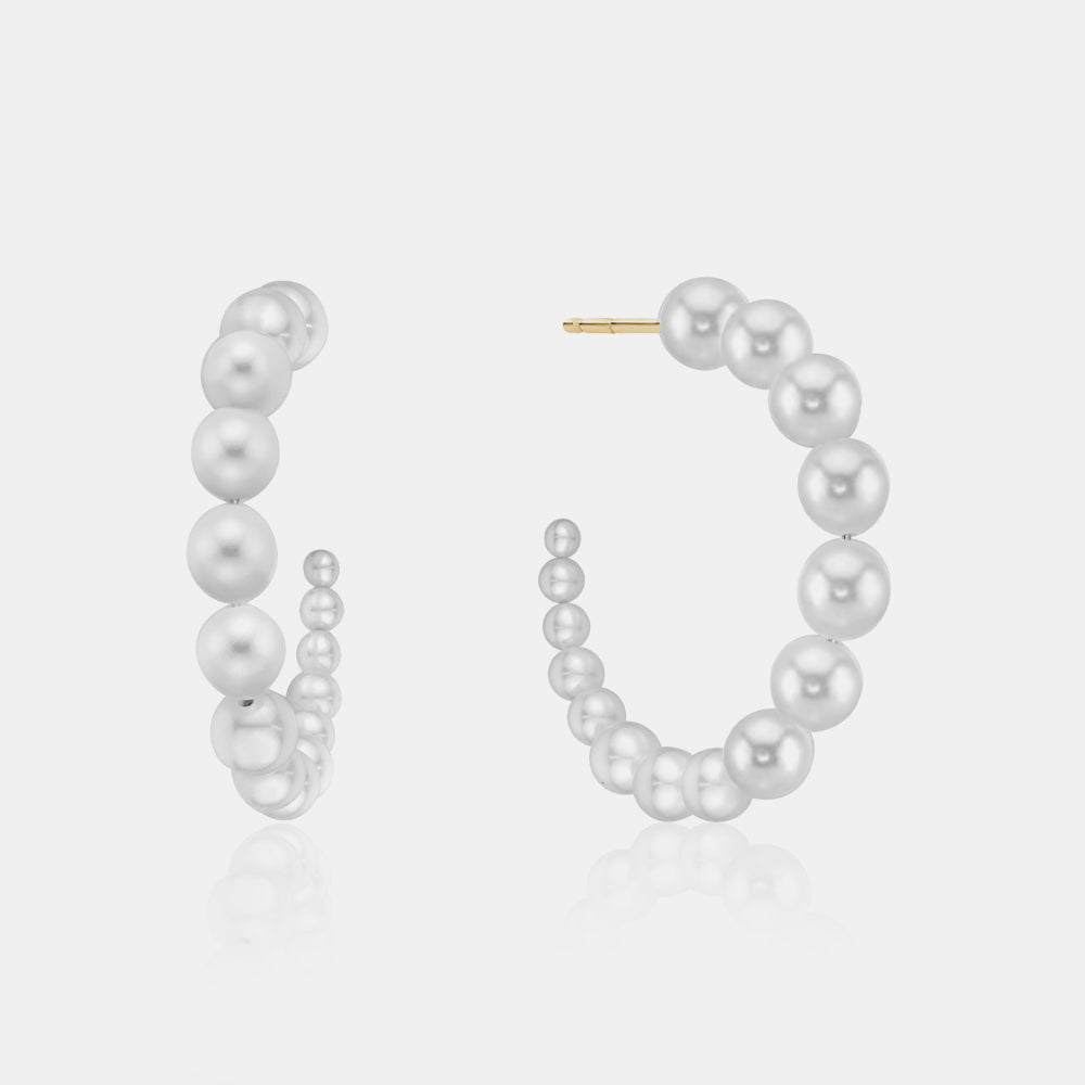 Boucles d'orreile anneaux en perles graduées