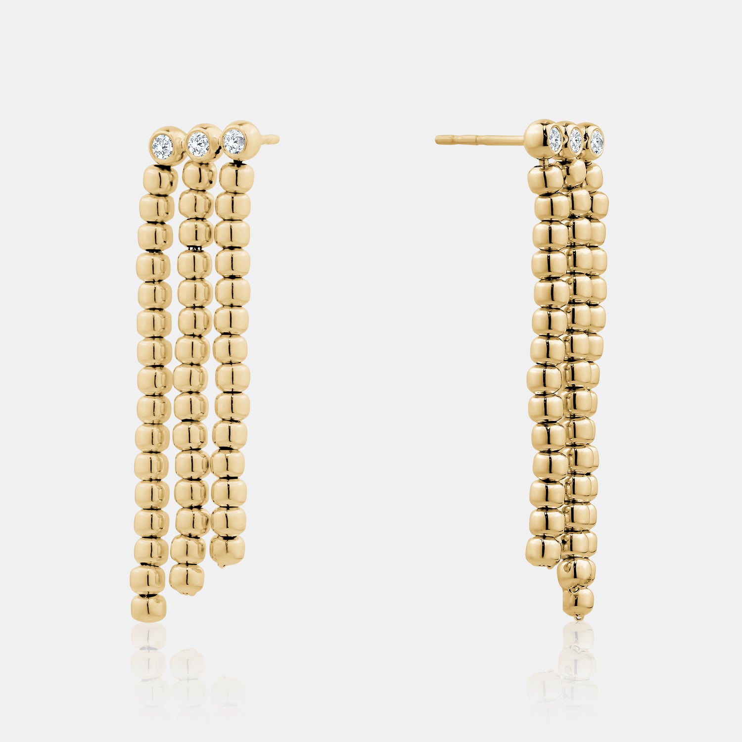 Gold Beaded Drop Earrings