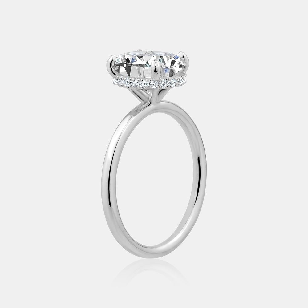 2.50ct Lab Grown Oval Cut Diamond Engagement Ring - 14K White Gold