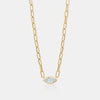 Bezel Marquise Chain Link Necklace
