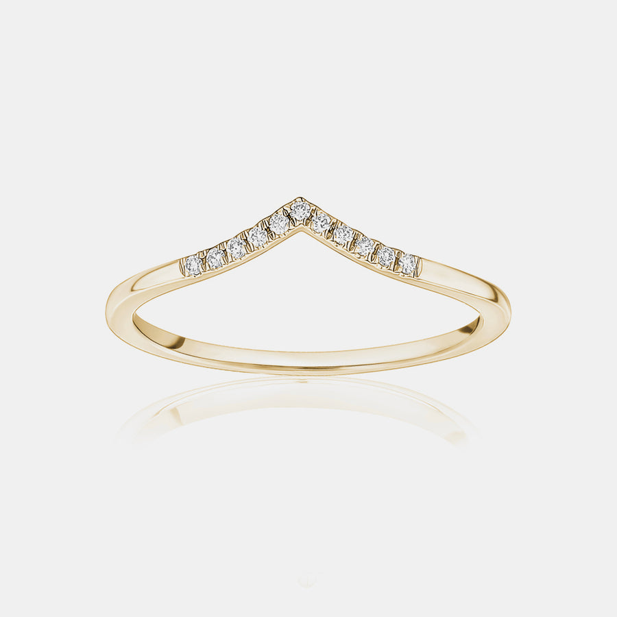 Bague en V à diamant partiel