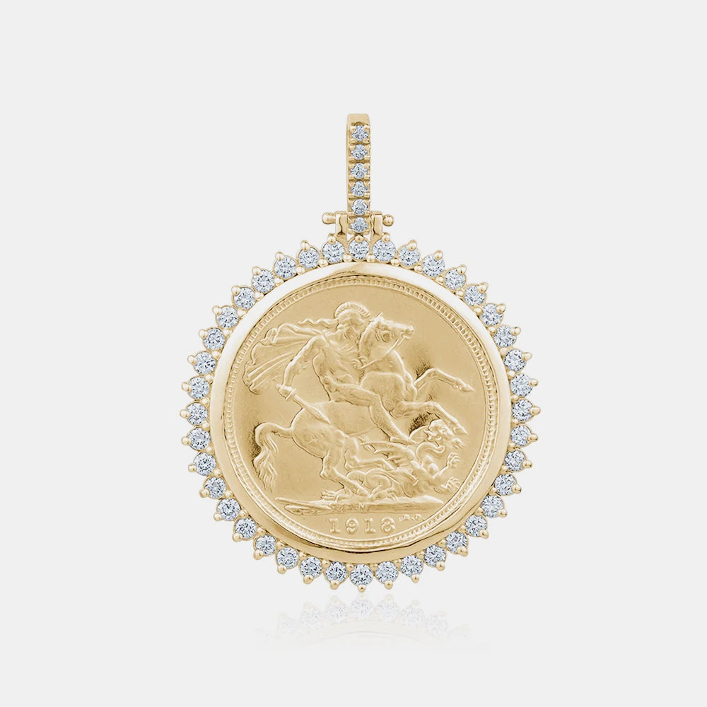 Sovereign Coin with Diamond Halo