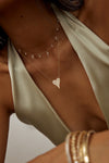 Collier à cœur pavé pointu