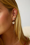 Boucles d'oreilles étoile cannelée en diamant
