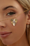 Breloque coeur oeil maléfique cannelé en diamant