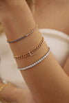 Bracelet à maillons avec initiales en mini diamants