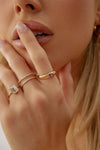 Bague à double rangée de diamants