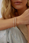 Bracelet de tennis serti de diamants en forme de coeur