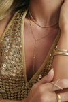 collier lariat de station de diamants