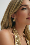 Boucles d'oreilles disque de diamant cannelé