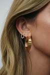 Boucle d'oreille en chaîne avec pendentifs en diamant