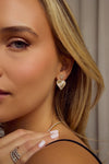Boucles d'oreilles en forme de cœur cannelé