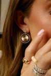 Boucles d'oreilles disque de diamant cannelé