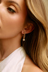Boucles d'oreilles anneaux en perles avec diamants sunburst