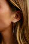 Boucles d'oreilles de cœur pendants avec chaîne 