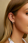 Boucles d'oreilles demi-cercle à diamants gradués