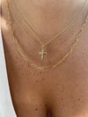 Collier croix en or avec diamants