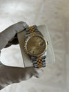 Rolex Datejust 36mm Oystersteel and Yellow Gold Fluted Bezel and Jubliee bracelet Champagne Stick Dial 16233-2604