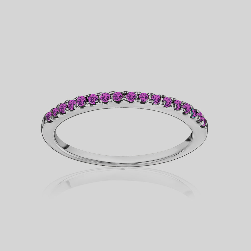 Stackable Pavé Pink Sapphire Ring