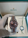 Rolex Datejust 36mm Chocolate Stick Dial Everose Two Tone on Jubliee 2026/126334
