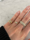 Bague de signet à cœur de diamant